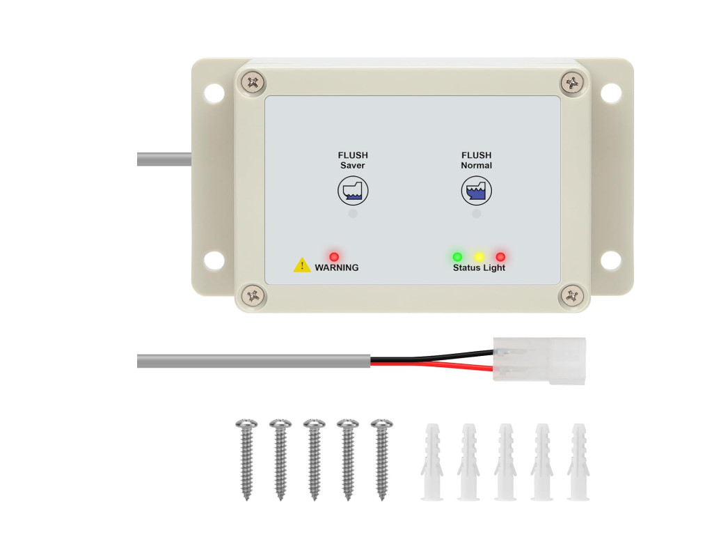 36387 RV Toilet Switch Panel, Wall Switch with Dual Flush Mode, Auto-Clean, LED