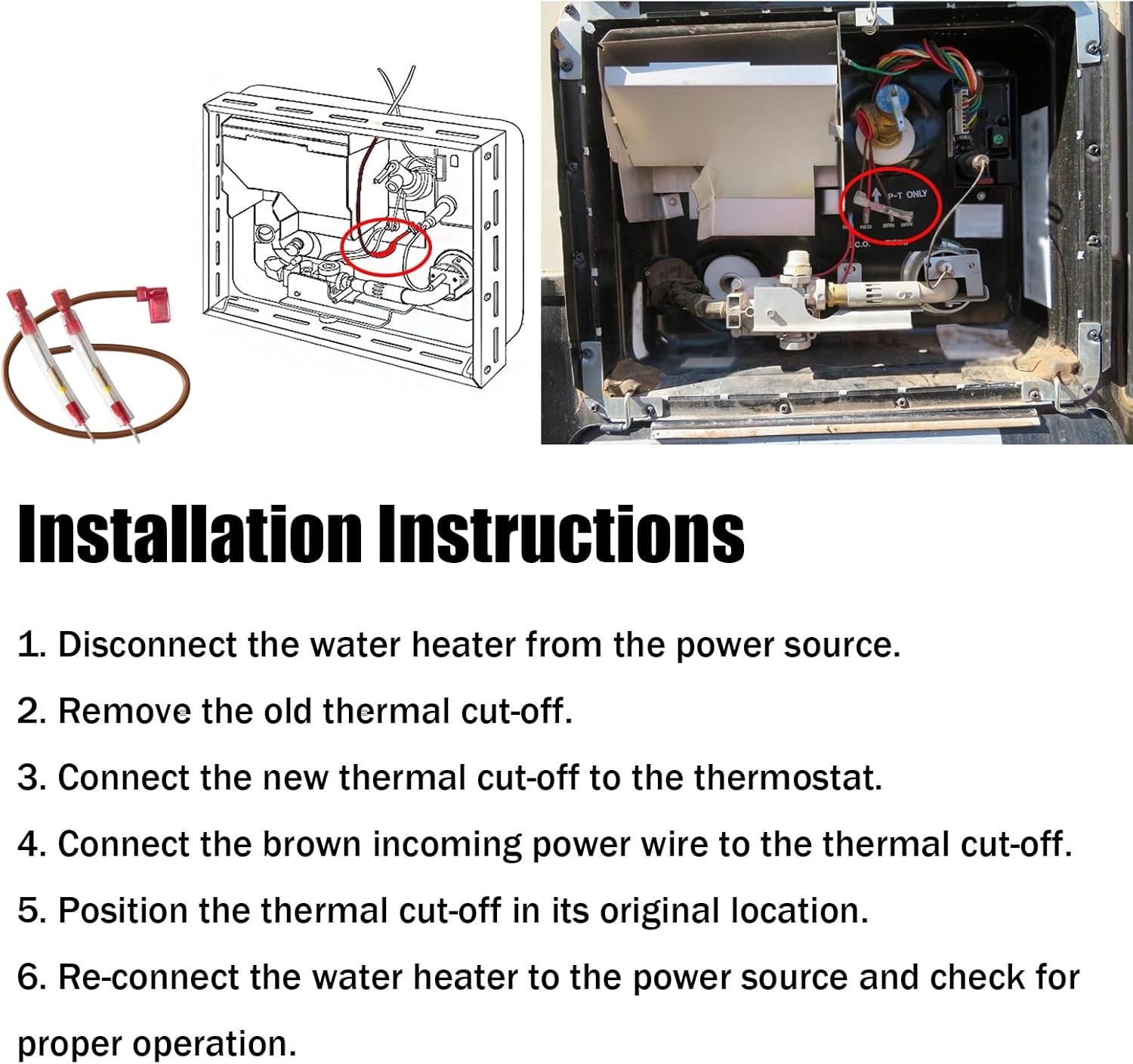For Dometic 93866 Atwood Water Heater 190 Degree Thermal Energy Cut-off