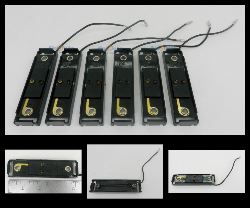 6 BLACK Snap in light brackets for 1×4 light Plastic self grounding LED trailer