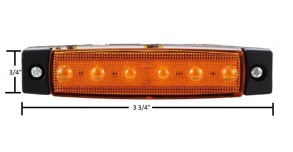 RV Motorhome Travel Cargo Bus Teardrop Trailer Led Marker Light Amber Orange