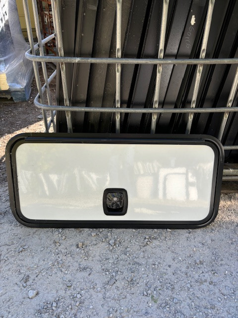 RV/Trailer Cargo Door / Access Door. White 36″X16″x2″, W/ Locks, No Keys, #82B