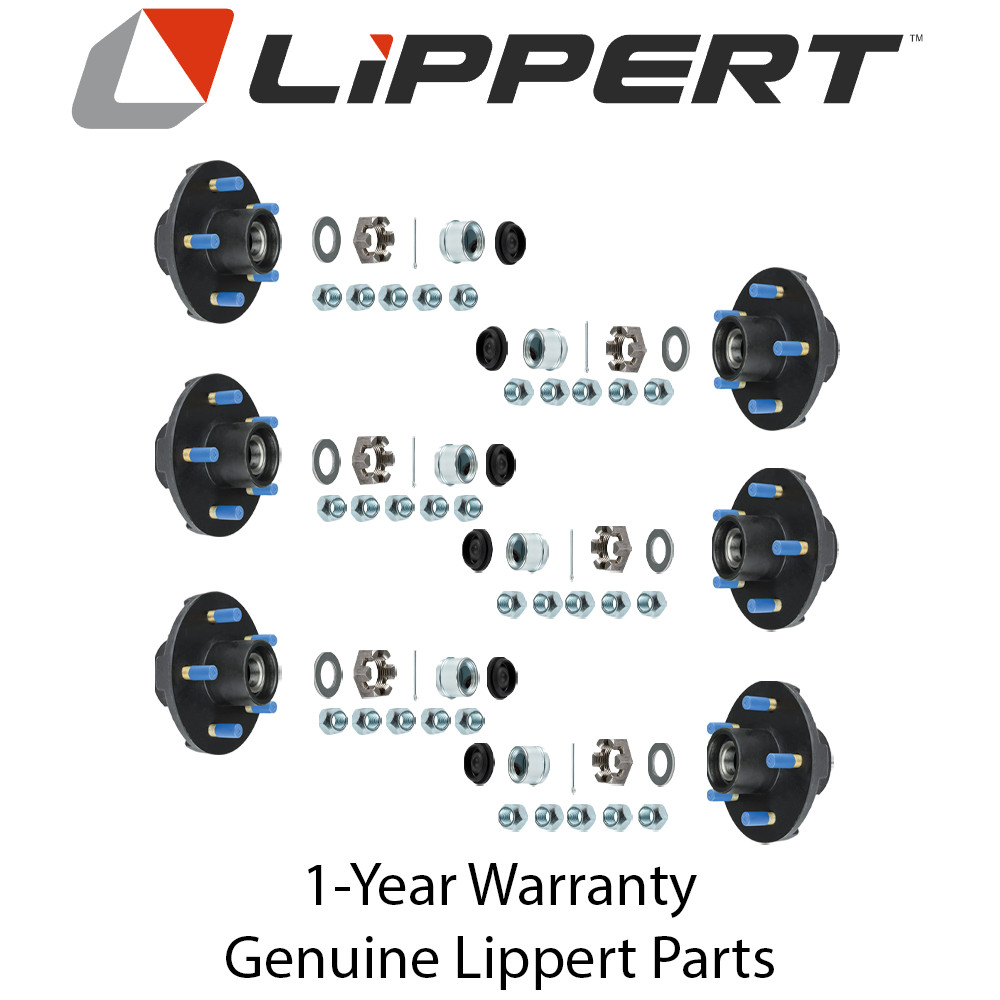 Lippert Triple Axle 6-Pack Pre-Greased Hubs 5 on 4.5 for 2,200-lb Axles Fits Dex