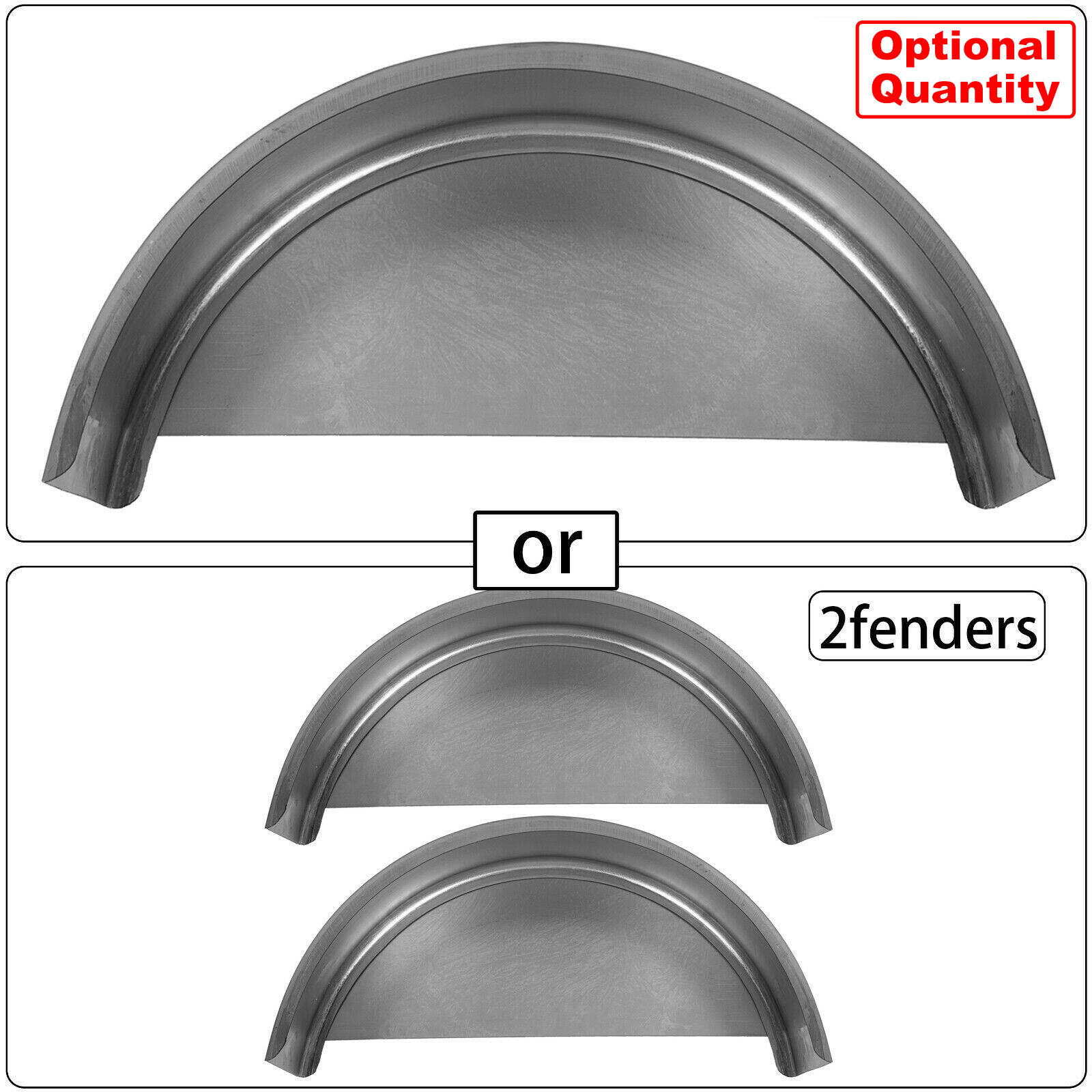 Cold Rolled Steel Axle Trailer Fender & Fender Backs Fits for 14″-16″ Wheel