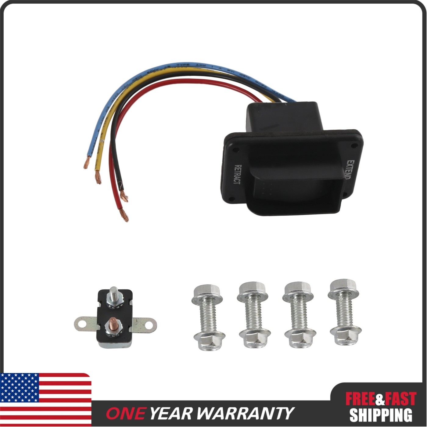 Rear Electric Stabilizer Jack With Exterior Switch Steel 298707 New Black