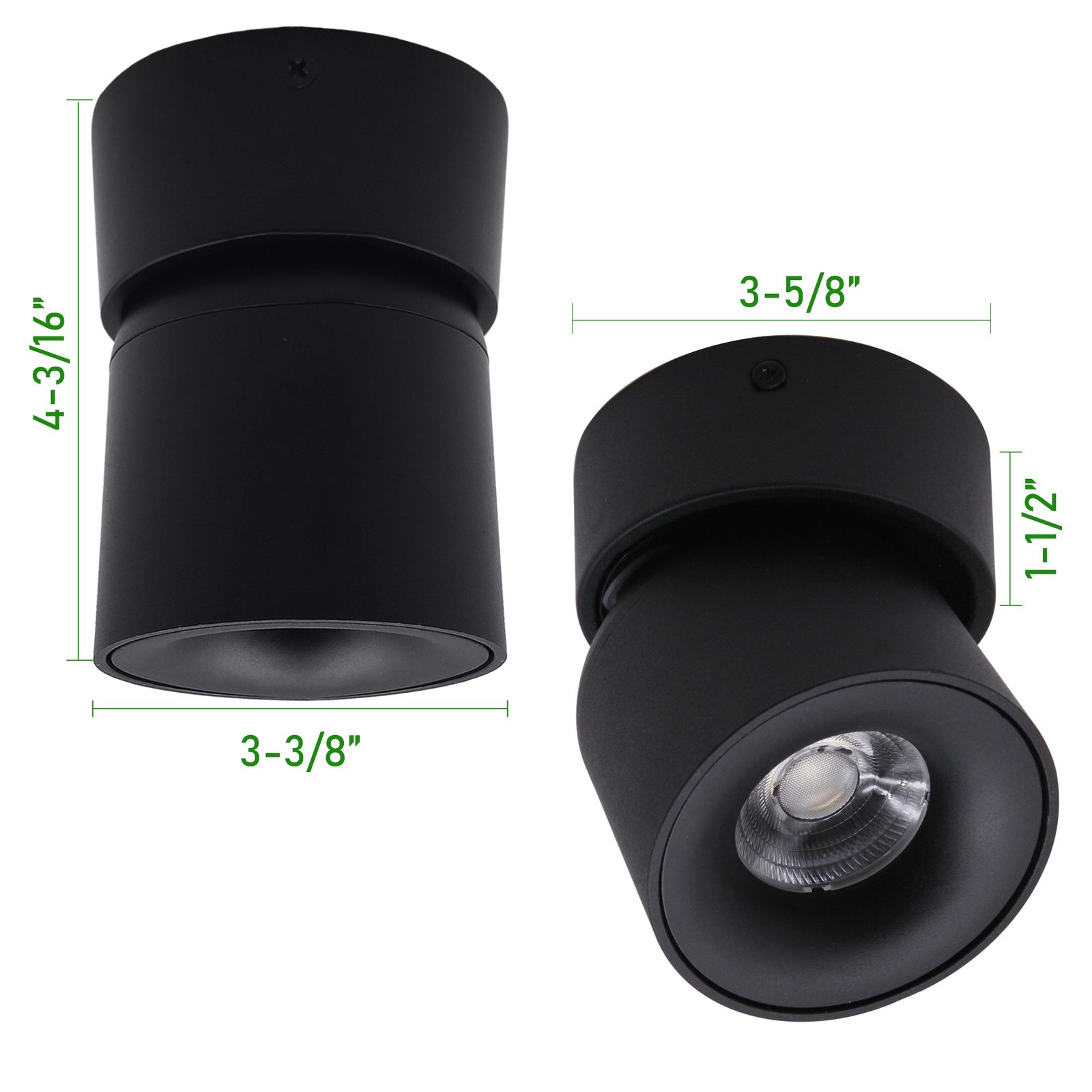 Facon 2 Packs RV Dimmable Surface Mounted COB Downlight Lamp Ceiling Spotlight