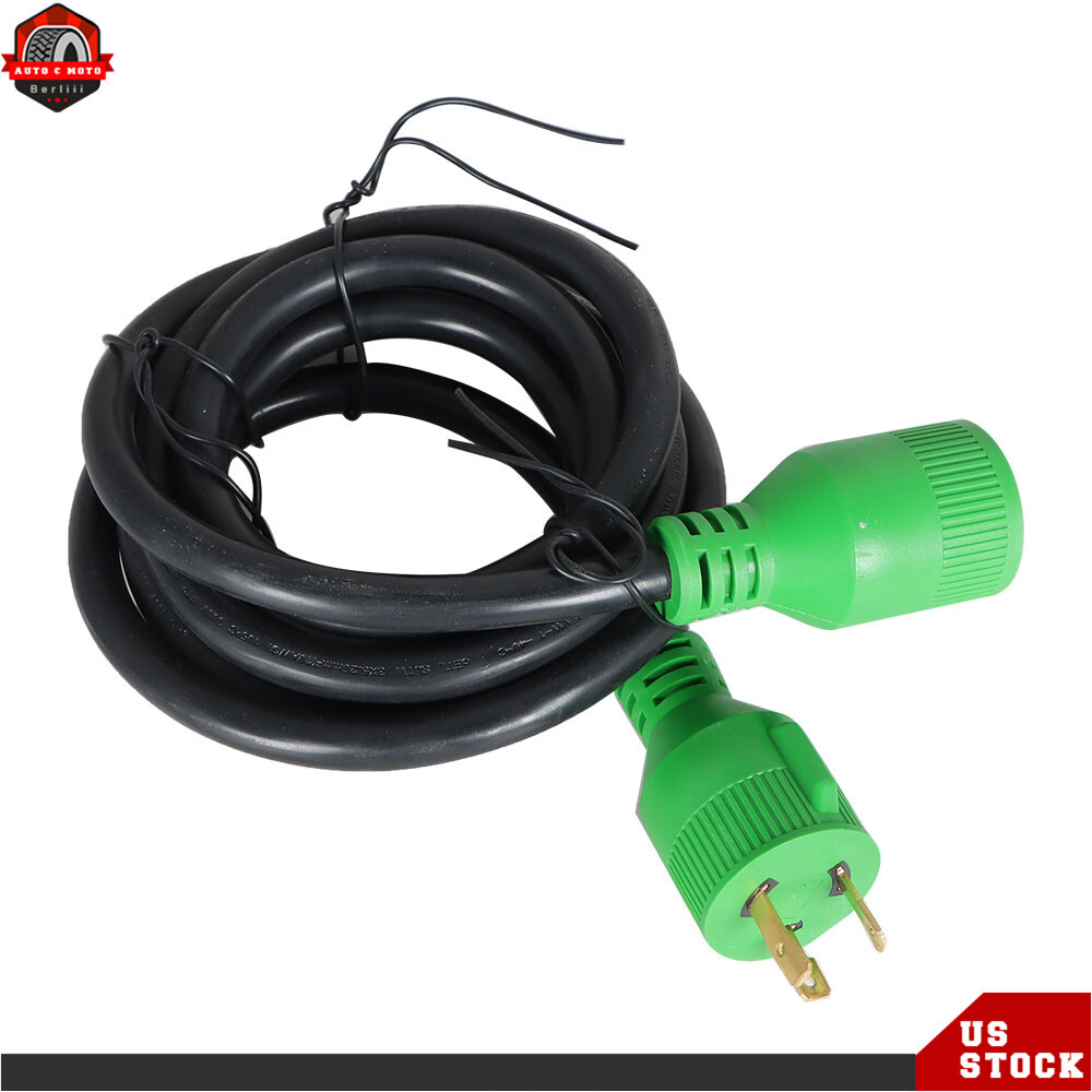 3 Prong 30A 10~100FT Generator Extension Cord 125V NEMA L5-30P/L5-30R Twist Lock