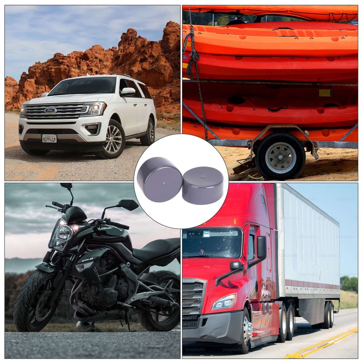 4x Bearing Buddy Bras 1.98″ Rubber Caps Dust Covers Replacement for-TrailerBoat
