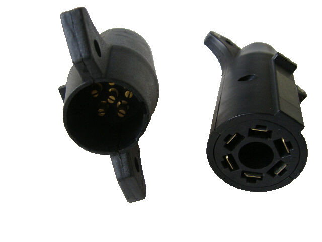 Trailer Plug Adapter 7 Way Round “RV” to 6 Round Pin Wire Cord Horse converter