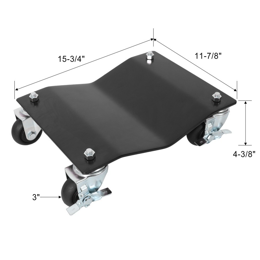 2x 2500lbs Professional Vehicle Dollies, Wheel Dolly Steel Tire Skates