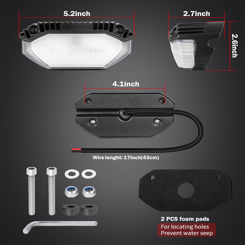 2PCS 12W RV Exterior LED Porch Light Utility Camper Awning Lamp For Trailer Boat