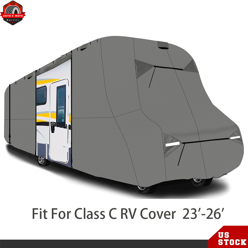 4-Ply Non-Woven Fabric Trailer RV Cover Class C For Camper 23′-26′ Windproof