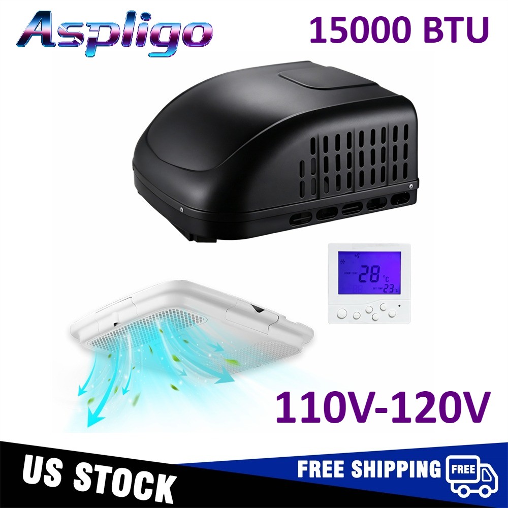Aspligo 15000BTU 110V Heat&Cool Air Conditioner For RV Truck Boat Van Camper