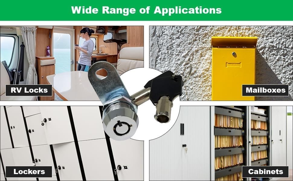 Secure Your Storage: 2-Pack Tubular Cam Locks with Non-Key Retaining Mechanism