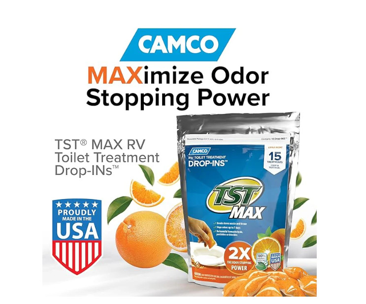 Camco TST MAX RV Toilet Treatment Drop-Ins Orange 15 Pack Model 41189