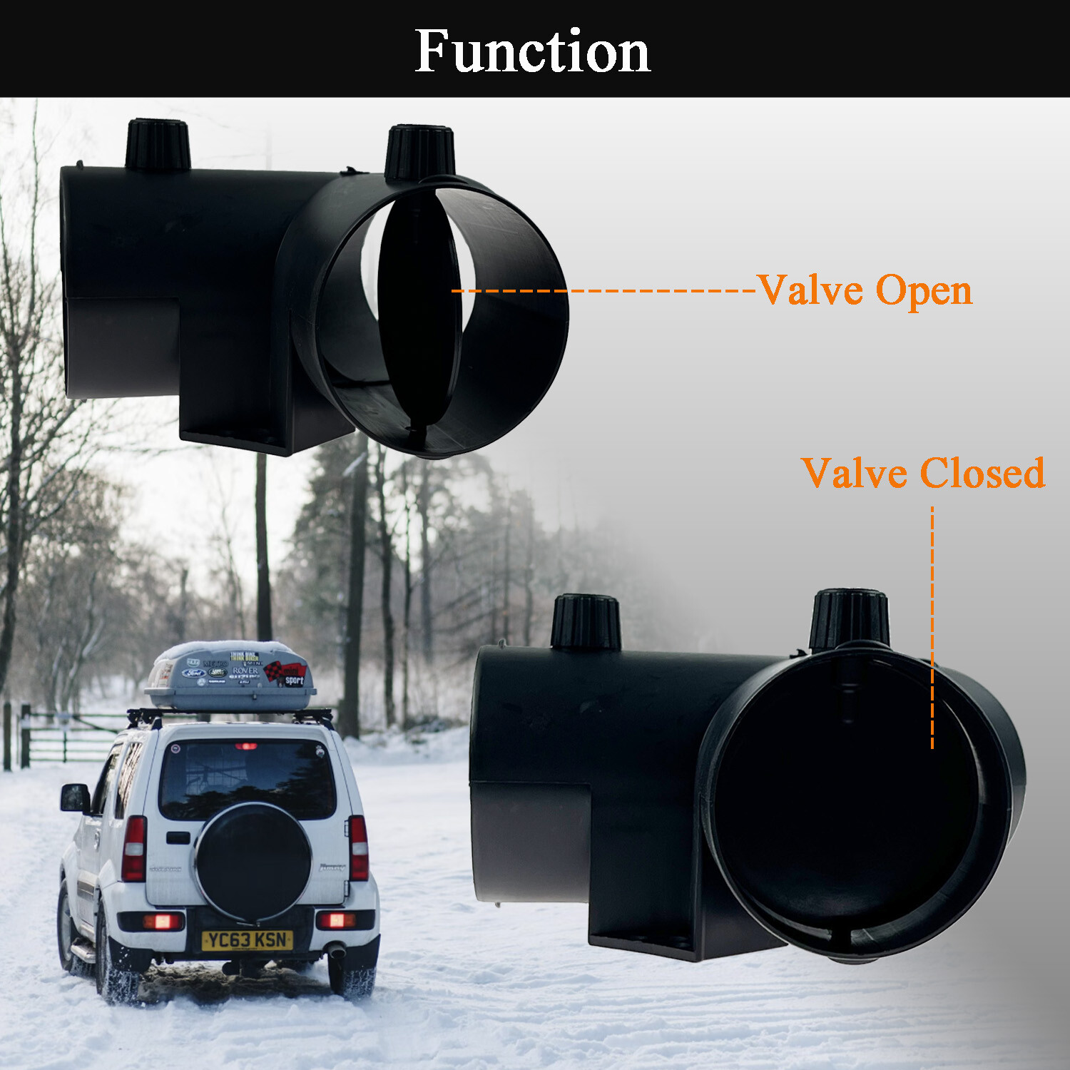 75mm Dual Flap Valve Y-Type 3-Outlet Connector Splitter Fit For Webasto Heater