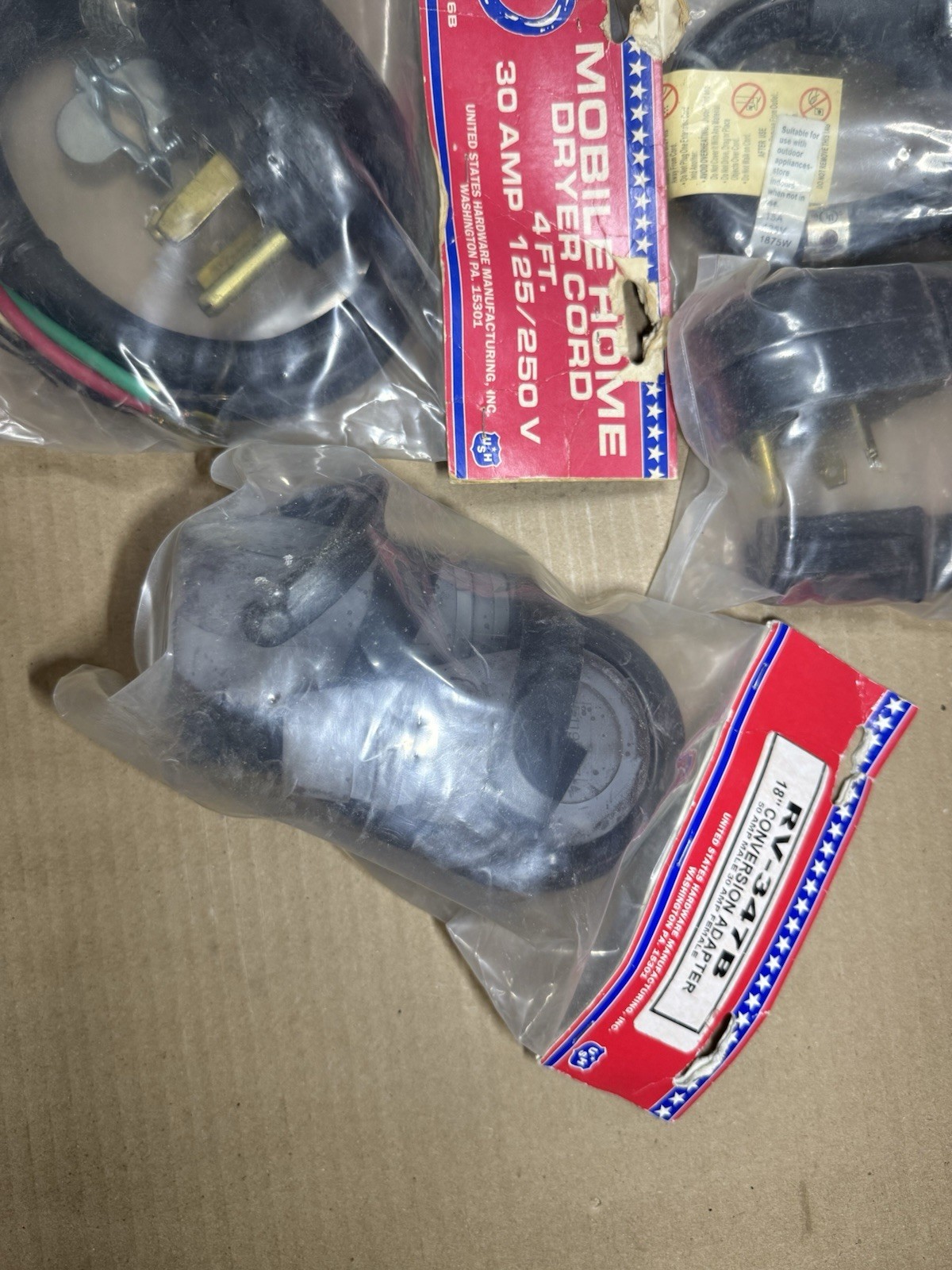 LOT OF: US Hardware Conversion Adapter & Dryer Cord Set 6 Piece Set