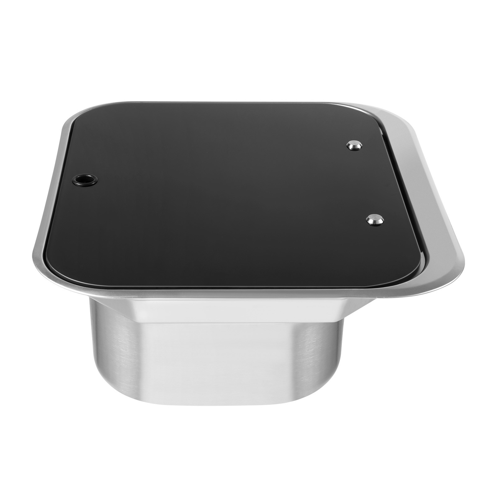 RV Caravan Camper Sink Stainless Steel Hand Wash Basin & Glass Lid & Faucet
