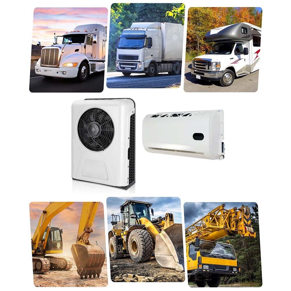 12V Truck Air Conditioner RV Caravan Car A/C Unit No Noise Evaporator 12000 BTU
