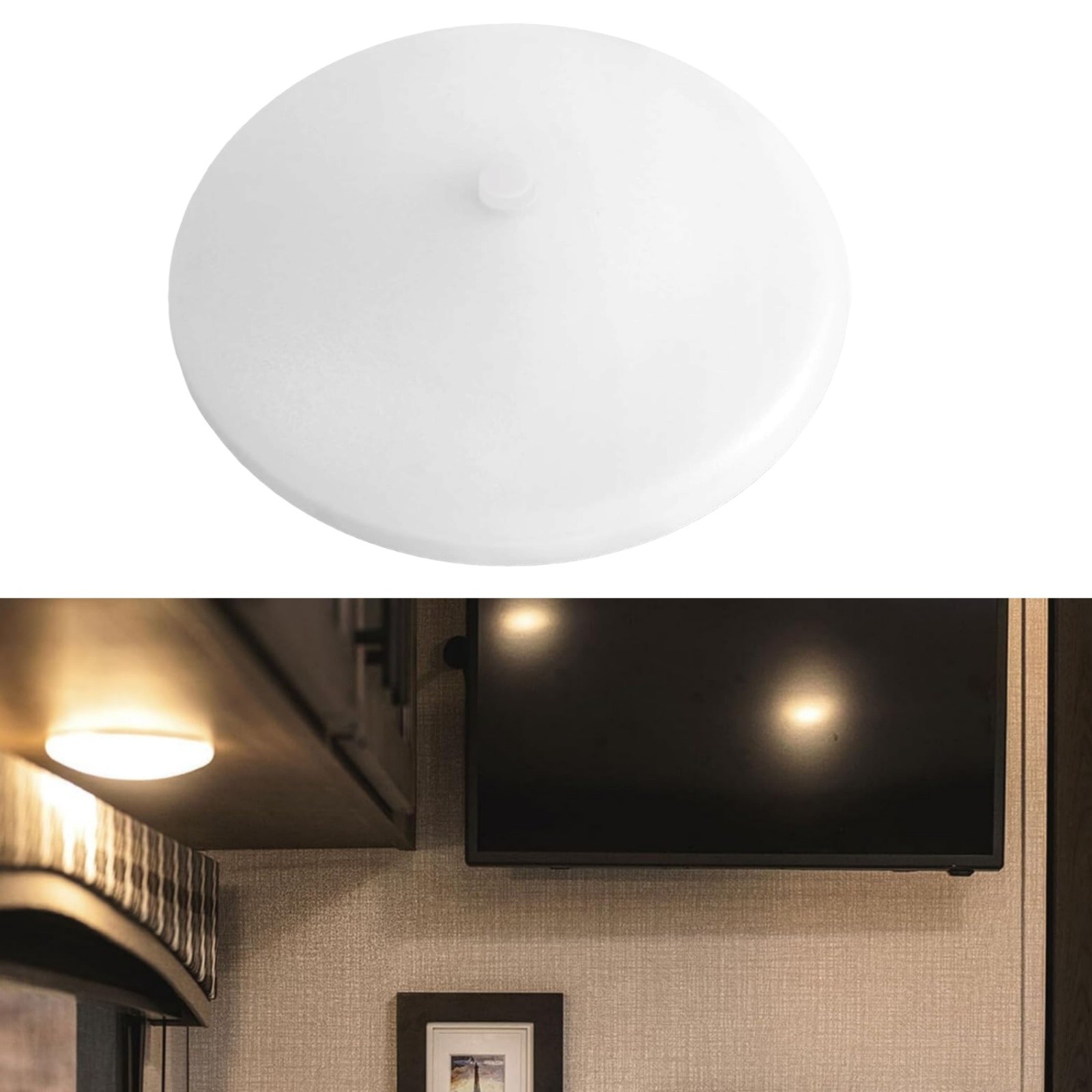 12V 4.25″ LED Dome Ceiling Light RV Camper Under Cabinet Puck Light 3500K