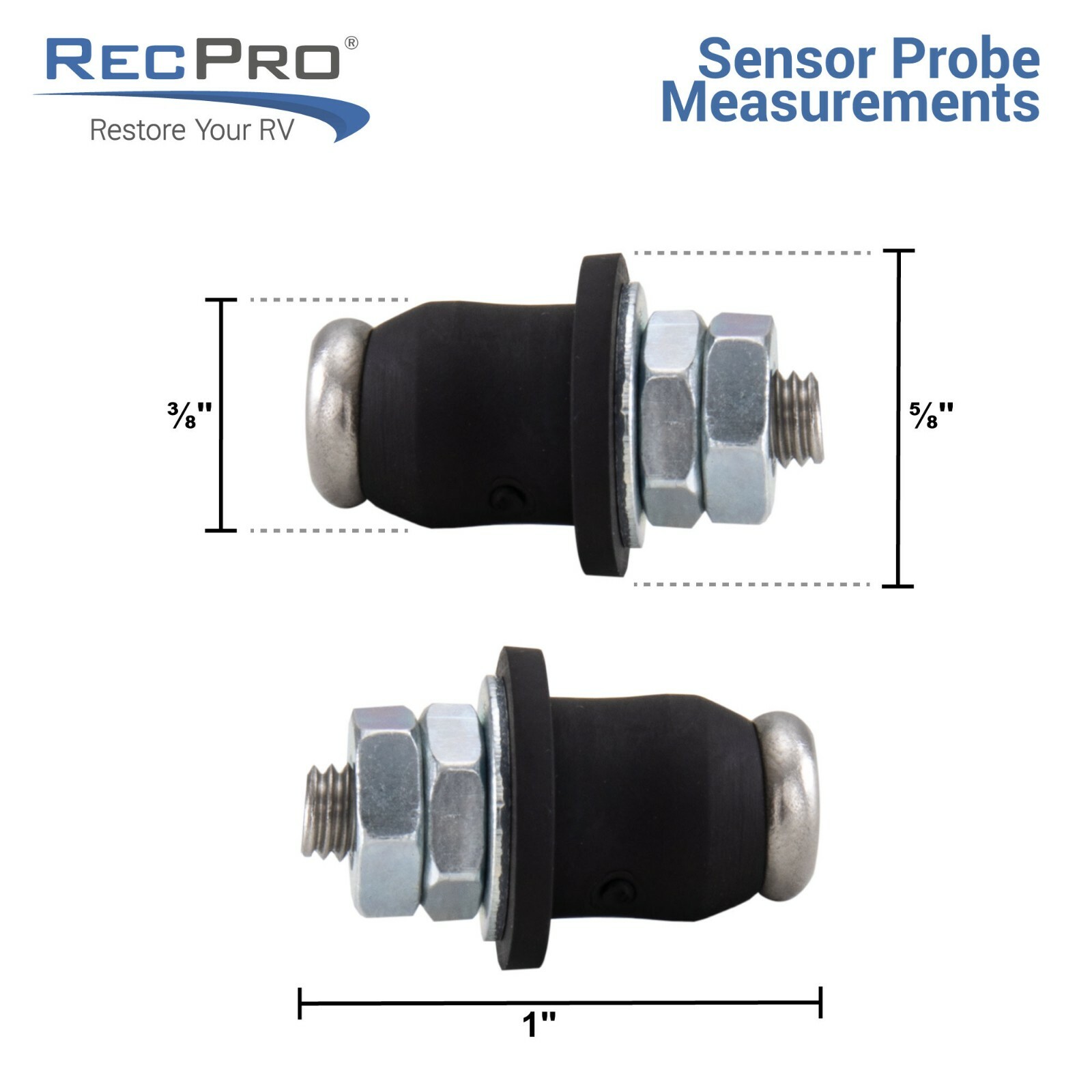 RV Water Tank Level Sensors Screw-In Electronic Probes for Fresh/Holding 4pk
