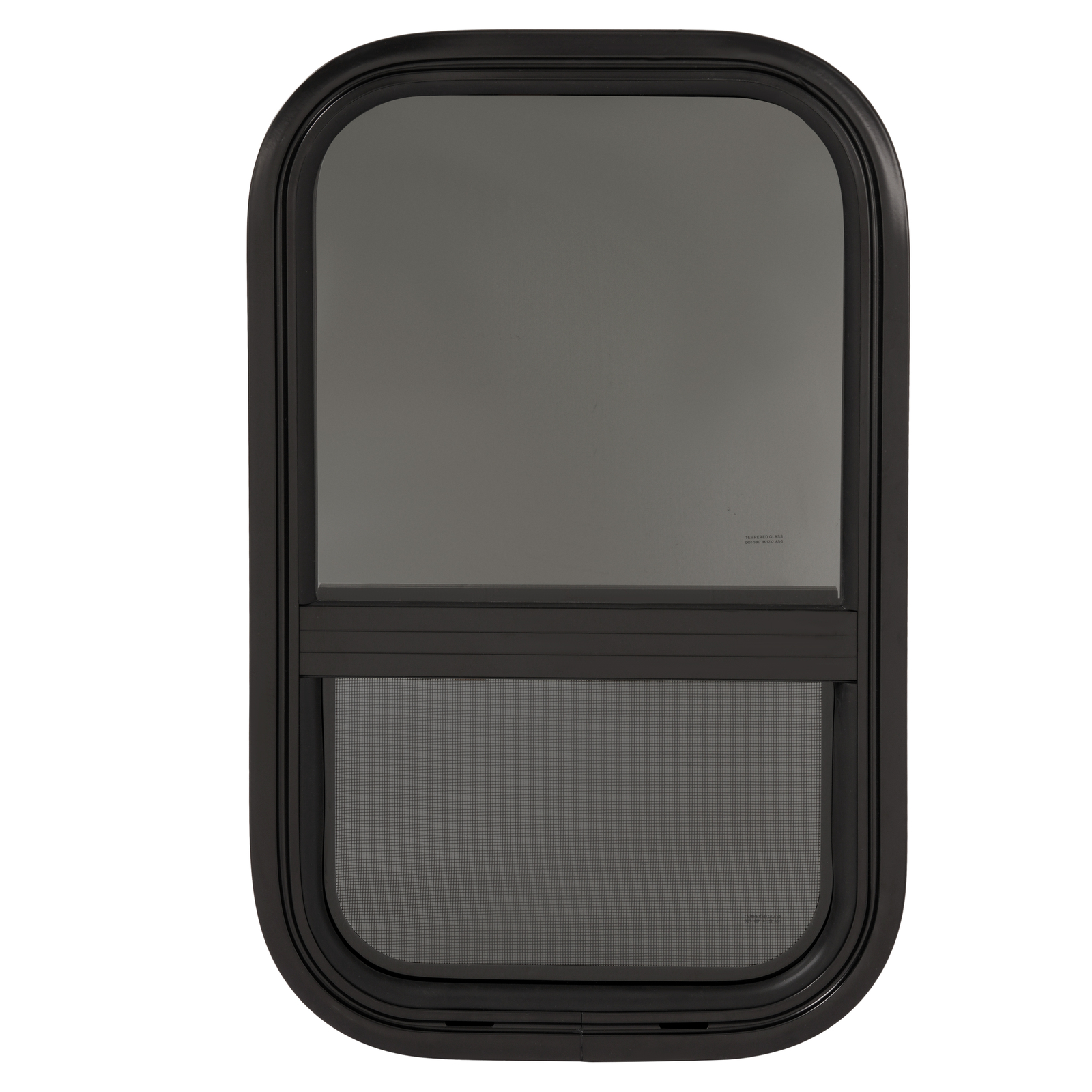 For RV Trailer Camper Black RV Window w/ Trim Ring 14″ W x 22″ H Vertical Slider