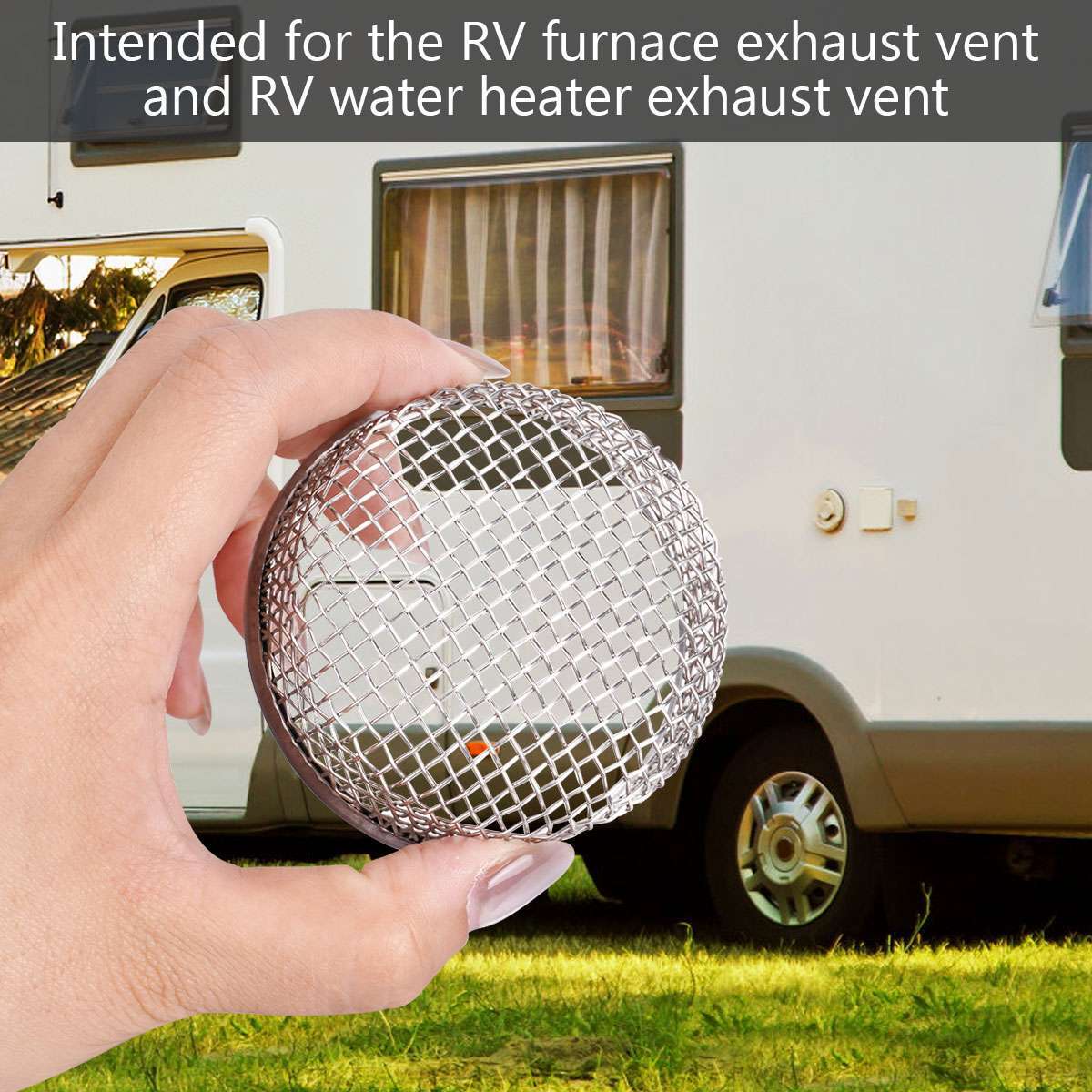 2 Pack For RV Furnace Vent Cover 2.8 inch Flying Insect Bug Screen Camper Heater