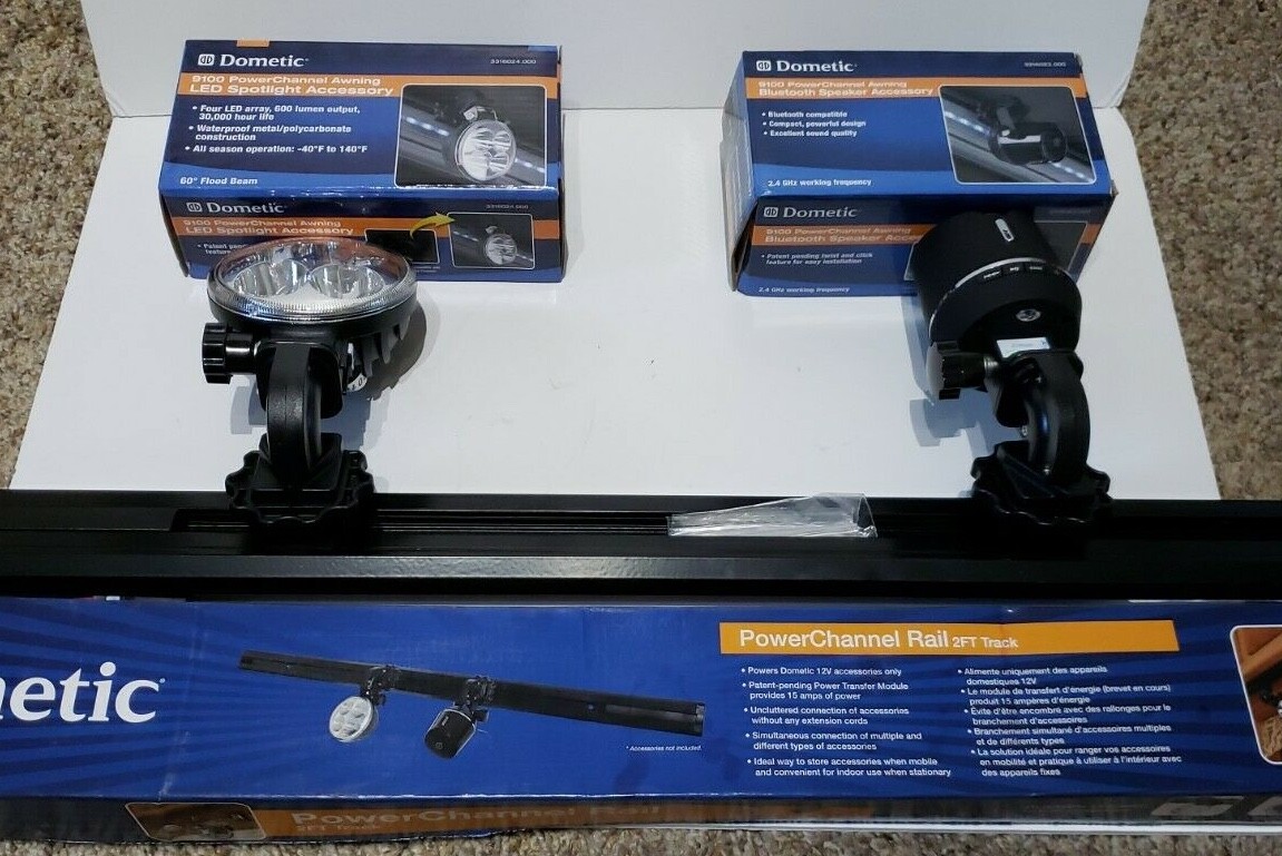 Dometic 3316282.003U Power Channel Indoor Rail 2 Feet- Bluetooth light 12 v