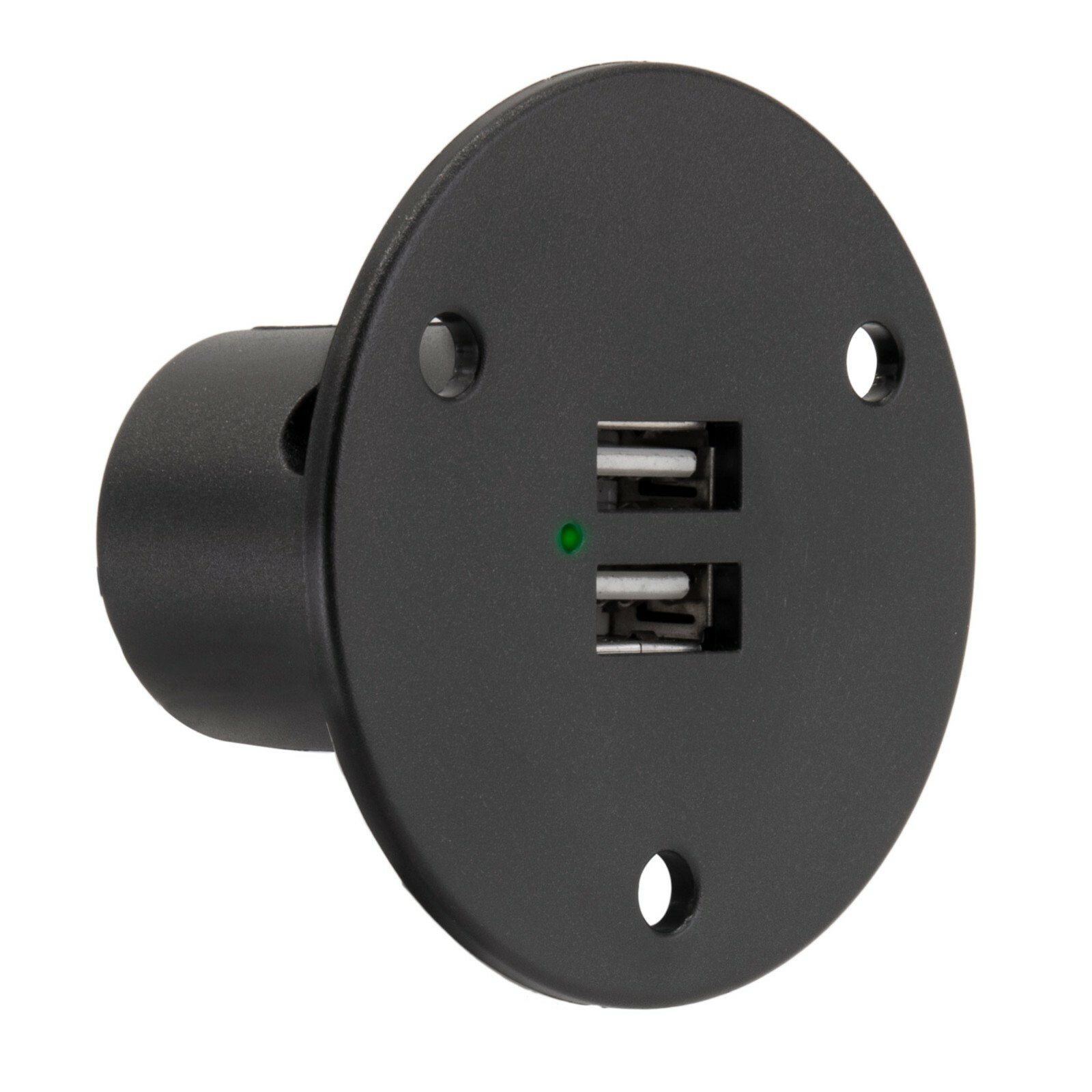 Dual USB Charger Port Wall Socket Black Recessed Mount RV Camper Trailer