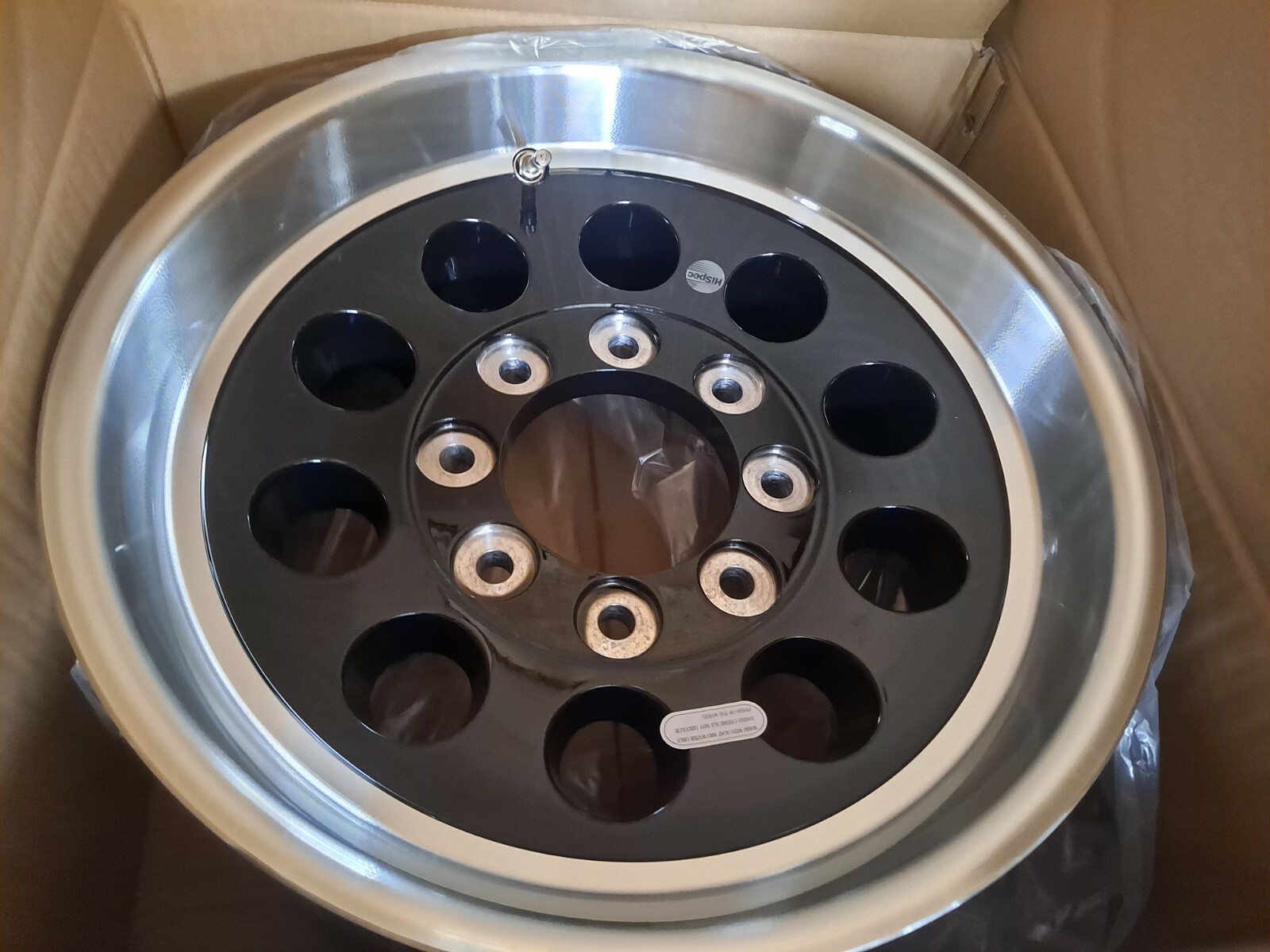 HWT 17.5 x 6.75 ALUM MOD BLACK TRAILER RV WHEEL 8X6.5 LUG 130 PSI 6050 LB