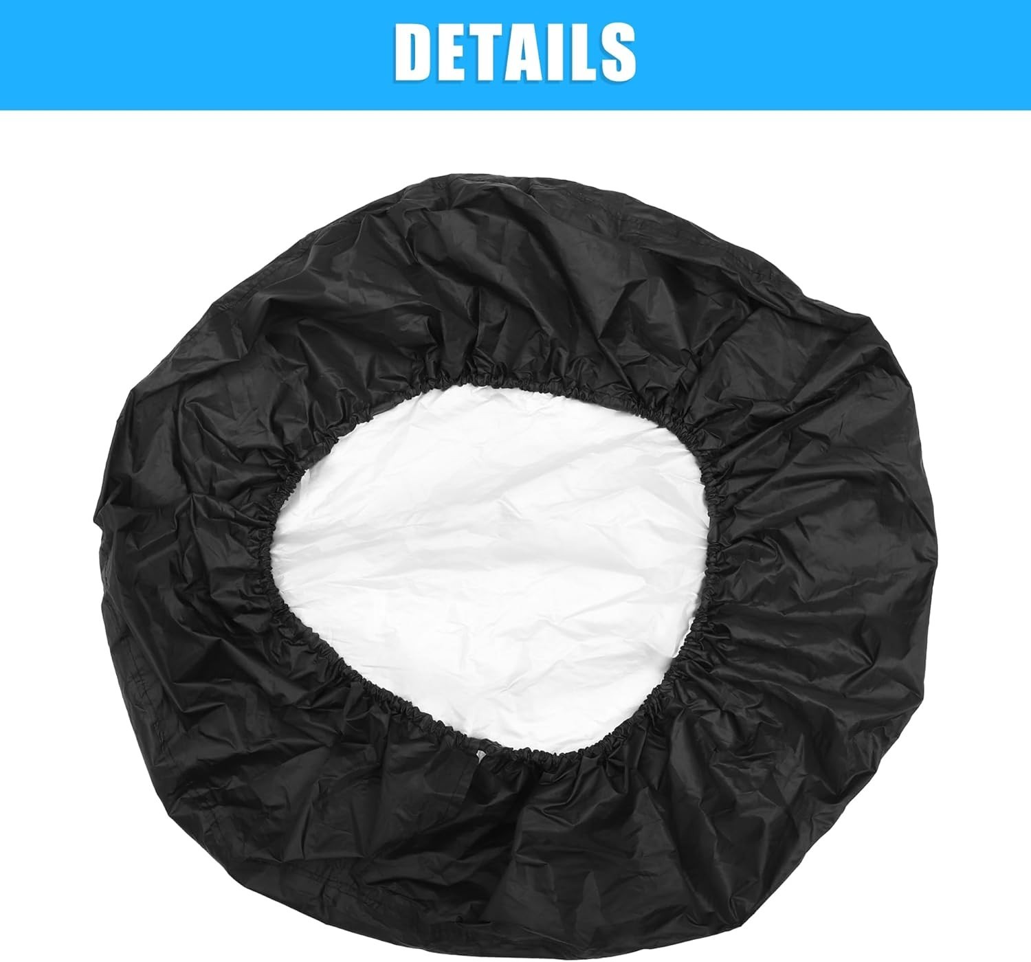 15 Inch PU Leather Soft Trailer Spare Tire Cover Fit for Jeep, SUV, Truck (Black