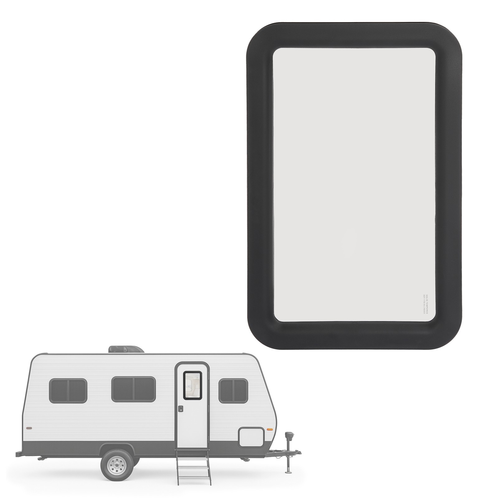 15″ x 24″ RV Window Entry Entrance Door Tempered Glass For Camper Travel Trailer