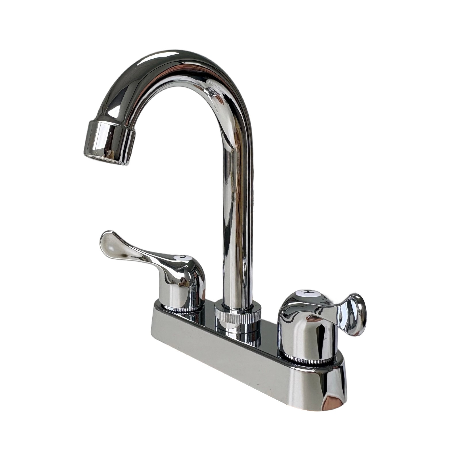 4” Chrome Basin Bathroom RV Faucet Plastic Mixer Tap Sink Faucet Dual Handles