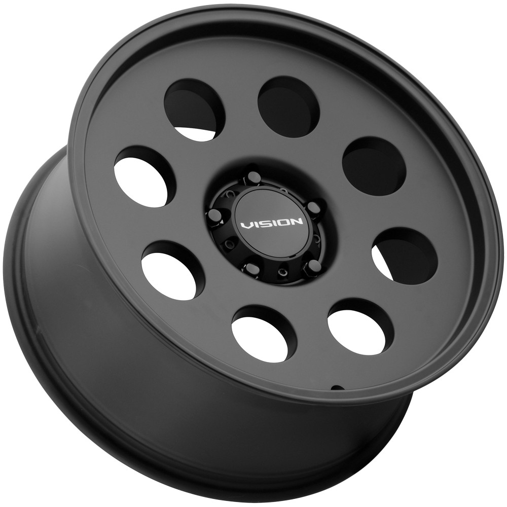 Vision 56VT Midway Trailer 15×6 5×4.5″ +0mm Satin Black Wheel Rim 15″ Inch