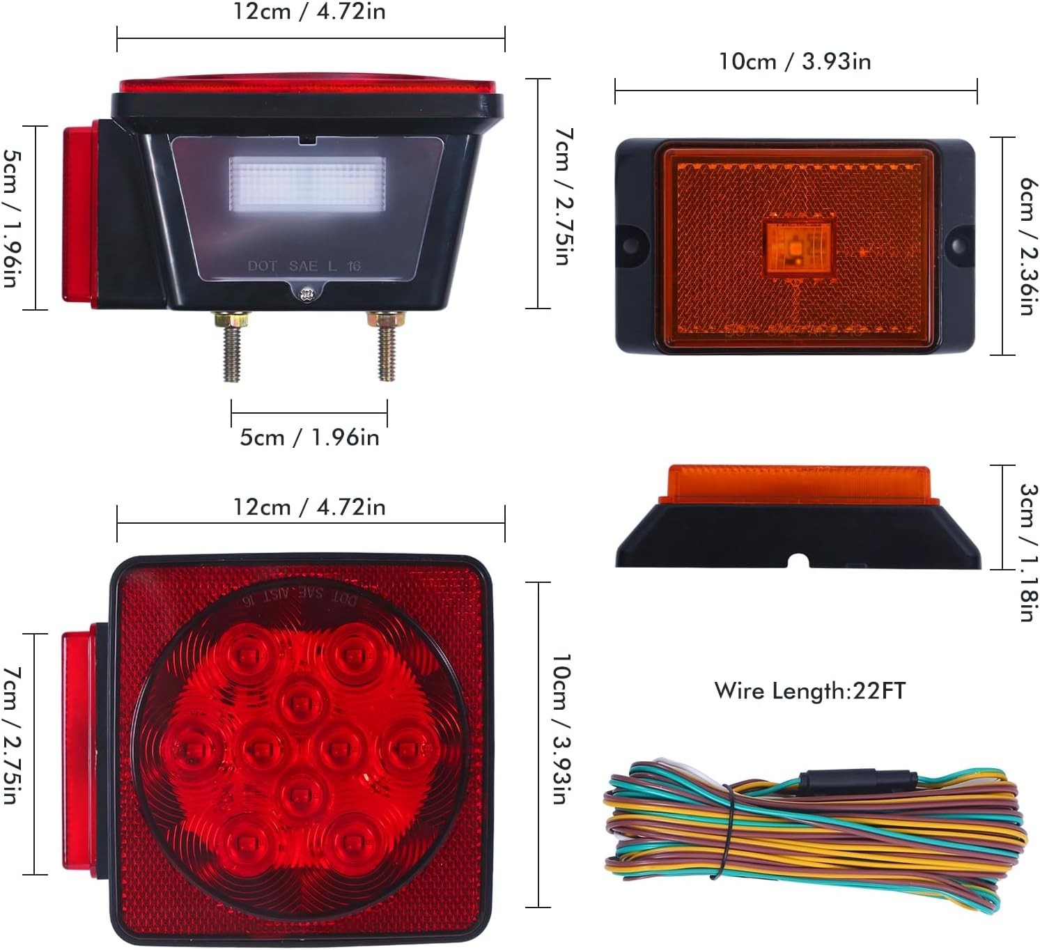 Universal Fit 12V LED Trailer Light Kit – Enhanced Visibility for Safe Travel