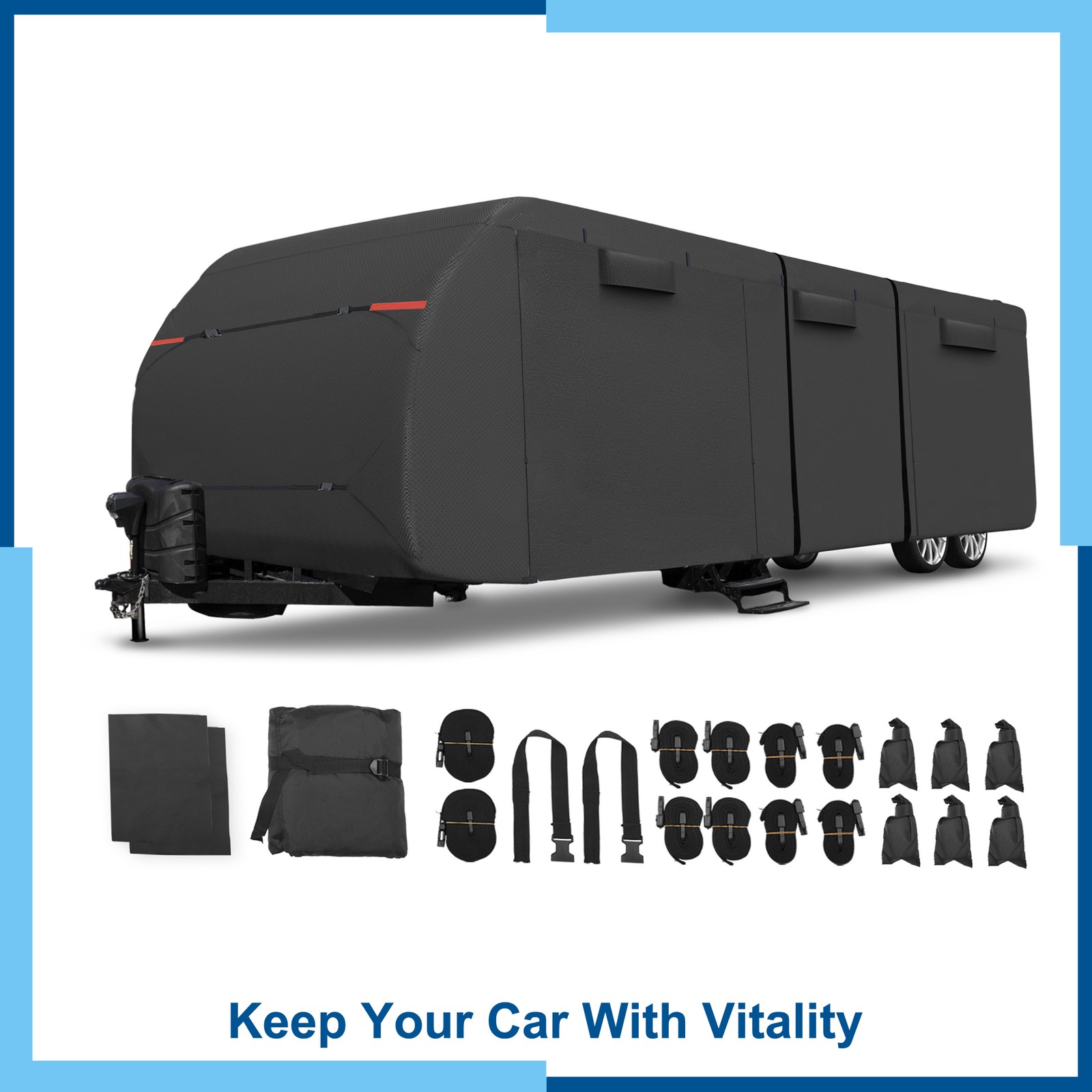 Waterproof RV Travel Trailer Cover Fits 18′ – 20′ All Season Protection