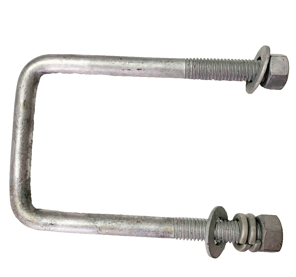4 Piece Boat Trailer 3/8″ U-Bolts Hot Dipped Galvanized Square 1 3/4″ x 3 3/8″