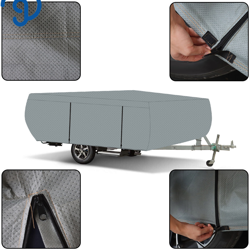 Trailers Waterproof Anti-UV RV Trailer Cover For Folding Pop Up Camper 14-16 FT