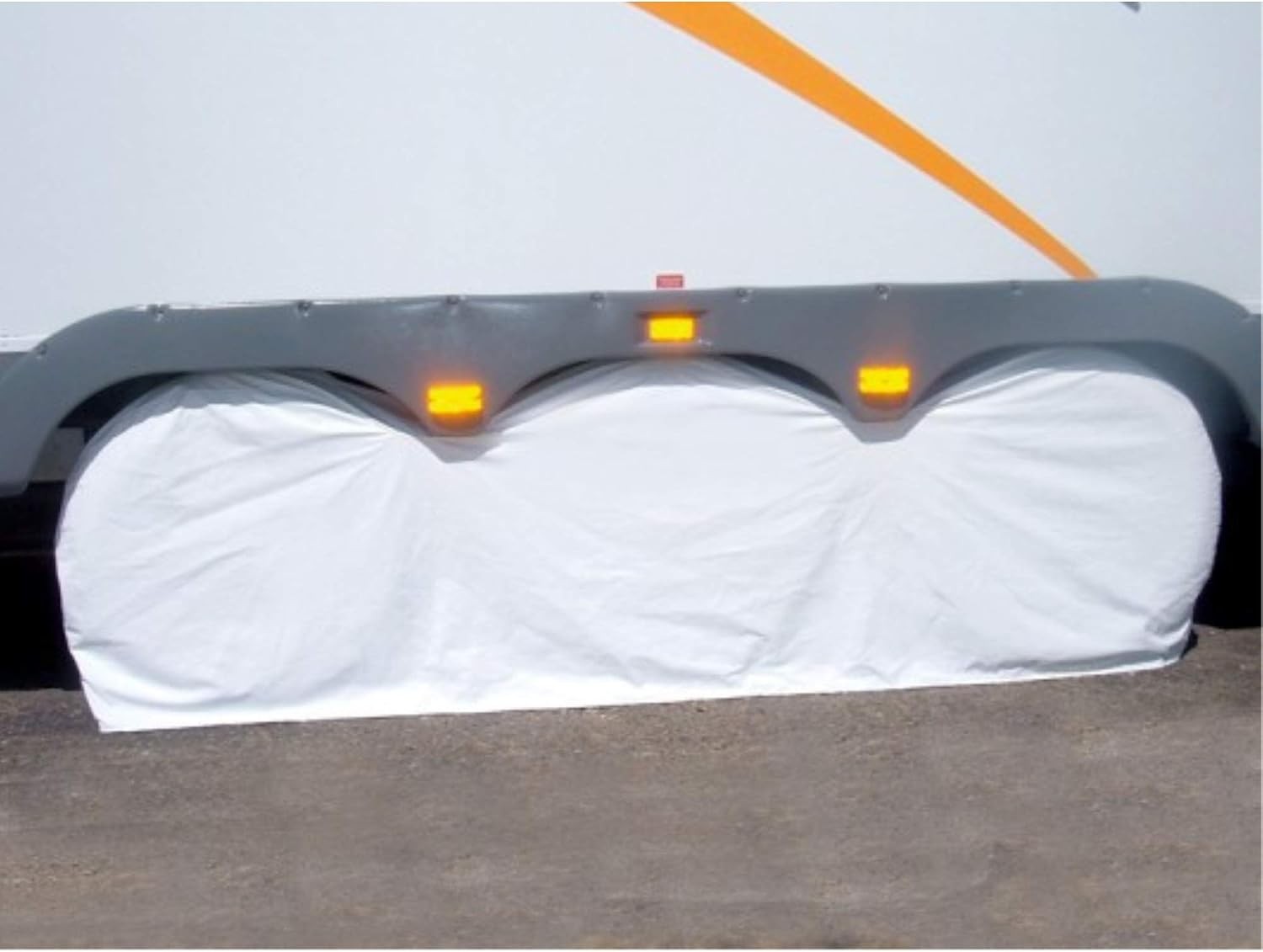 3982 White Large Triple Axle Tyre Gard Wheel Cover