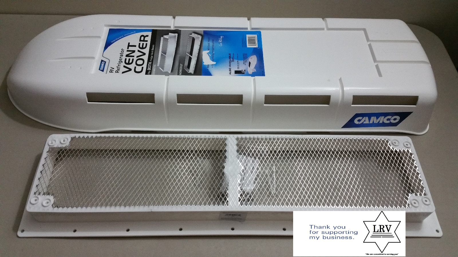 RV Refrigerator Vent Cover and Base Polar White For Dometic and Newer Norcold