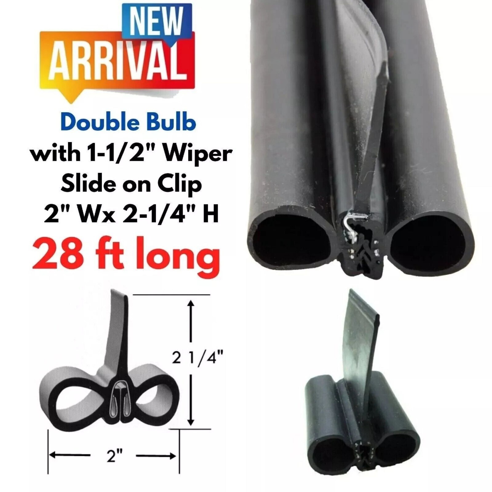 28ft RV Rubber Double Bulb Seal Slide Out Replacement Camper 5th Wheel Leak Stop