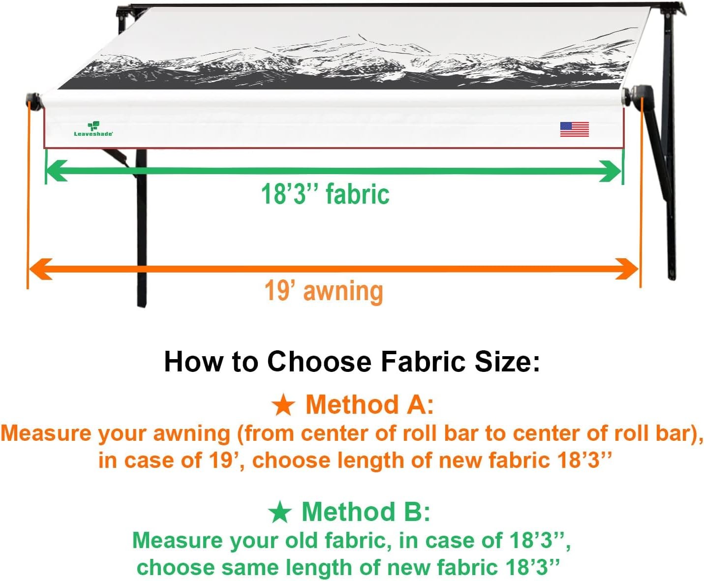 Leaveshade RV 19' (Actual Fabric 18'3''), Mountains