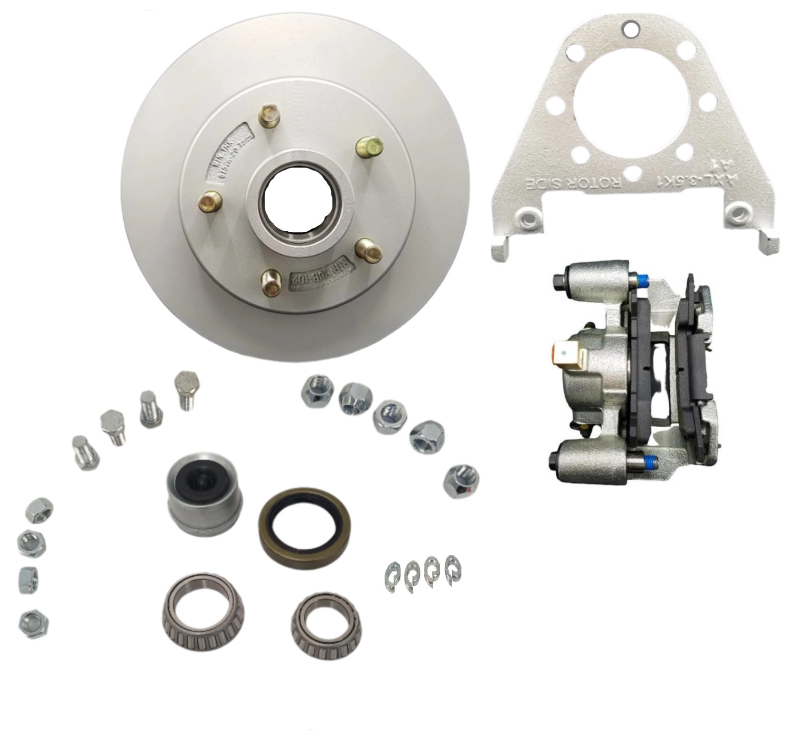 Hub Rotor 3,500 LB Trailer Axle Disc Brake Replacement or Conversion Kit