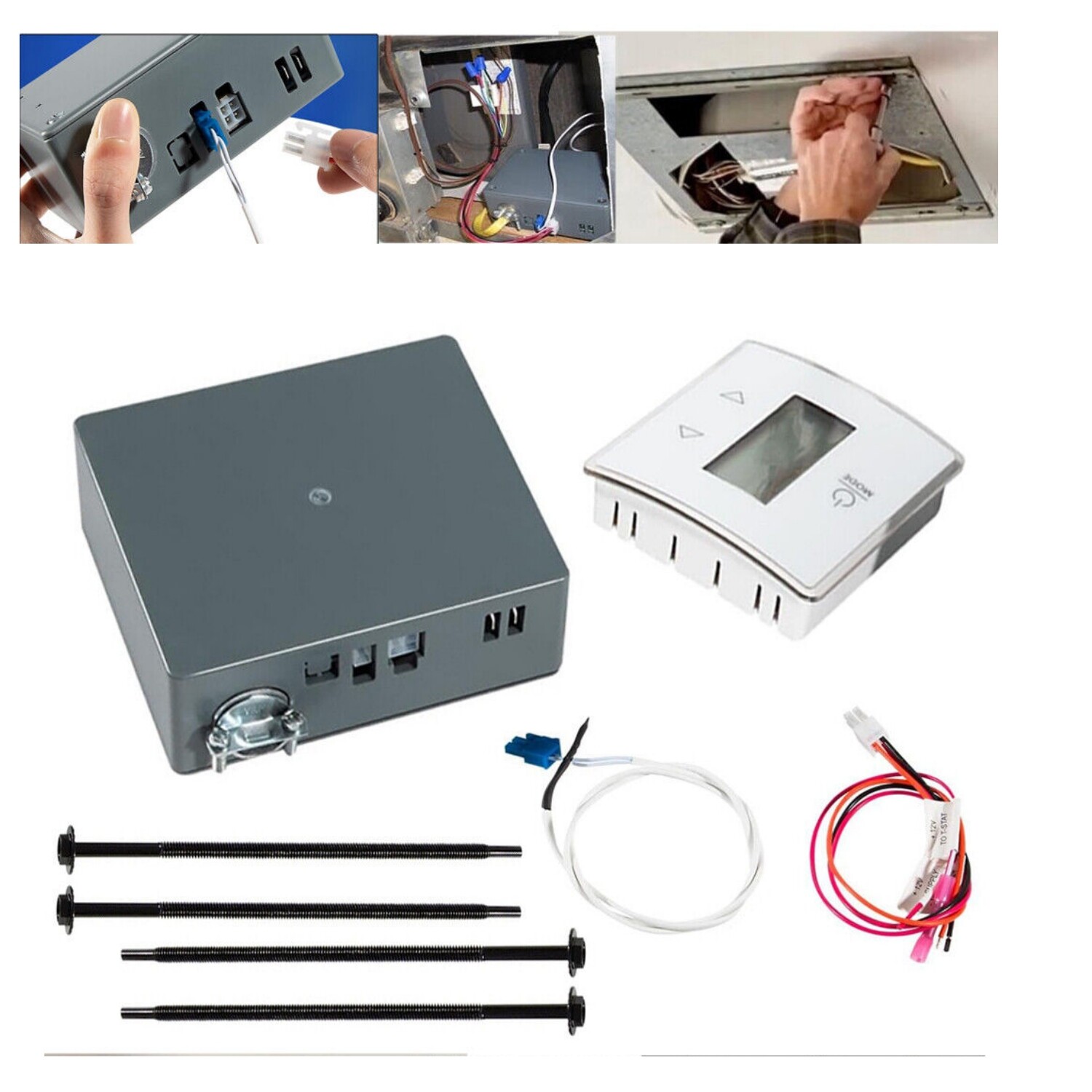 For Dometic Single Zone LCD Touch RV AC Thermostat with Control Kit 3316230.000、