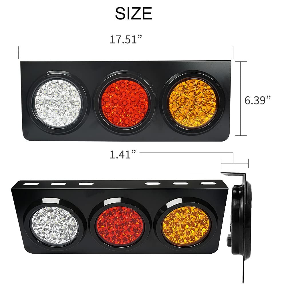 auovo LED Truck/Trailer Tail Lights with Iron Bracket Base – Waterproof DC12-…