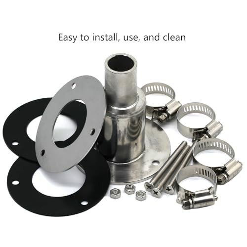 Thru Hull Exhaust Fitting for Diesel Heater, 316 Stainless Steel, 0.94″ Hose Pip