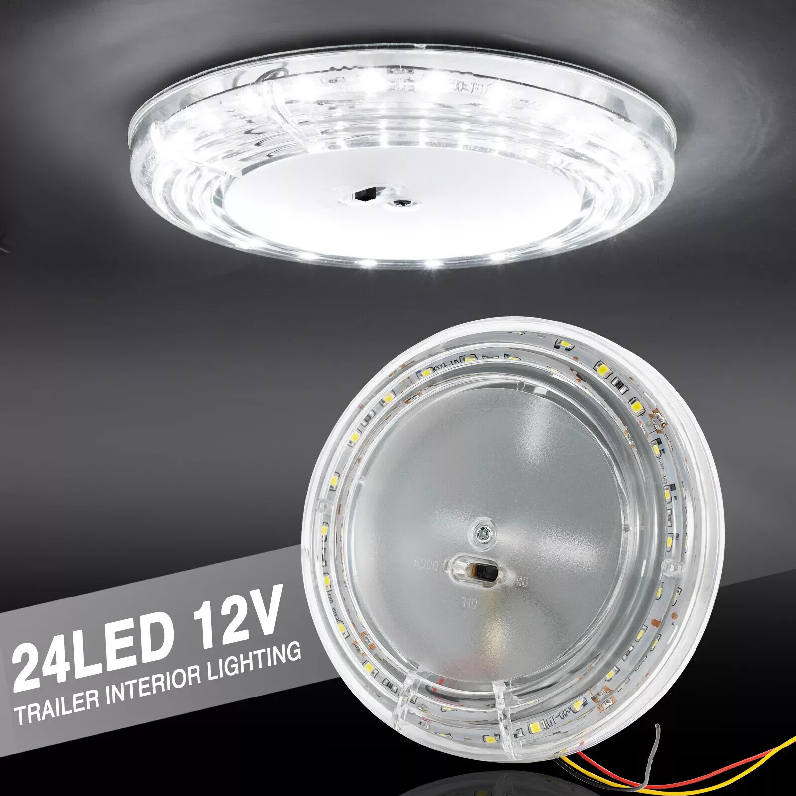 12V Roof Ceiling Interior Led Light Camper Van Boat Bus Caravan Dome White Lamp