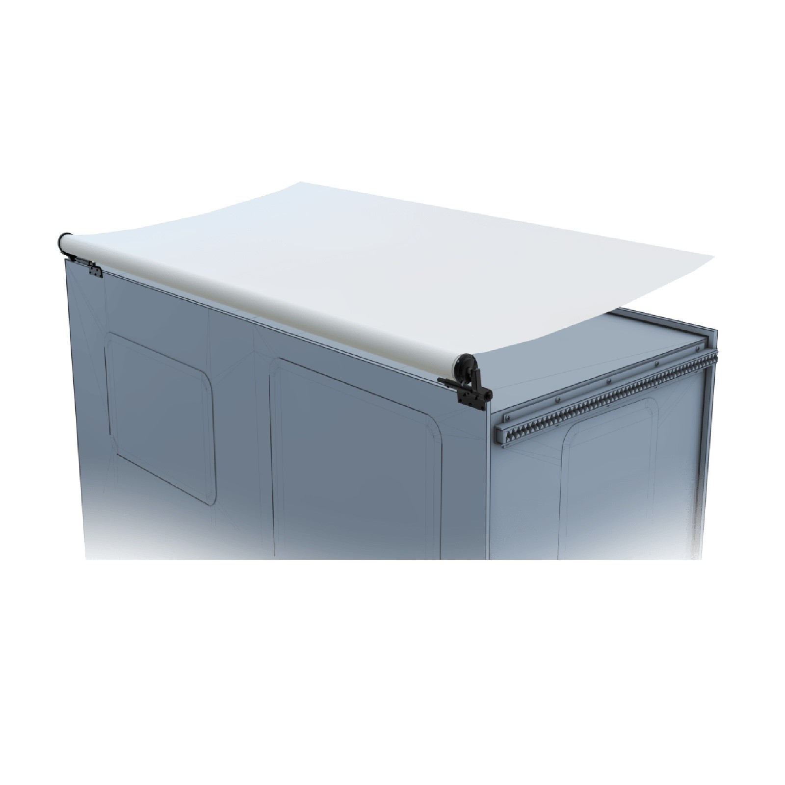Lippert V000163285 White 7 Ft. RV Slide-Out Vinyl Solera Slide Topper Awning