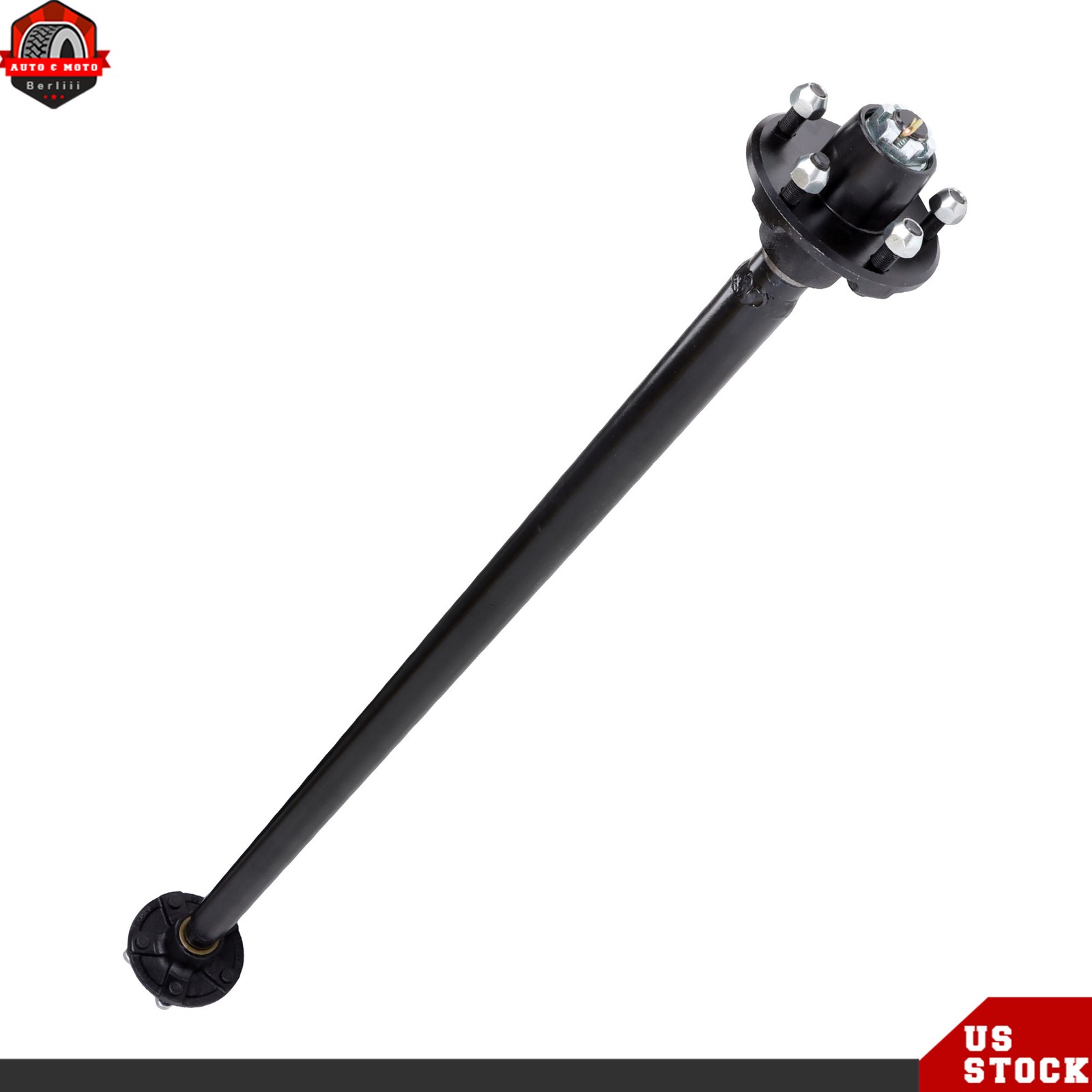 2000 lbs Trailer Boat RV Axle with U-Bolt Kit 5 lug 5 on 4.5″ Idler 52″ Hub Face