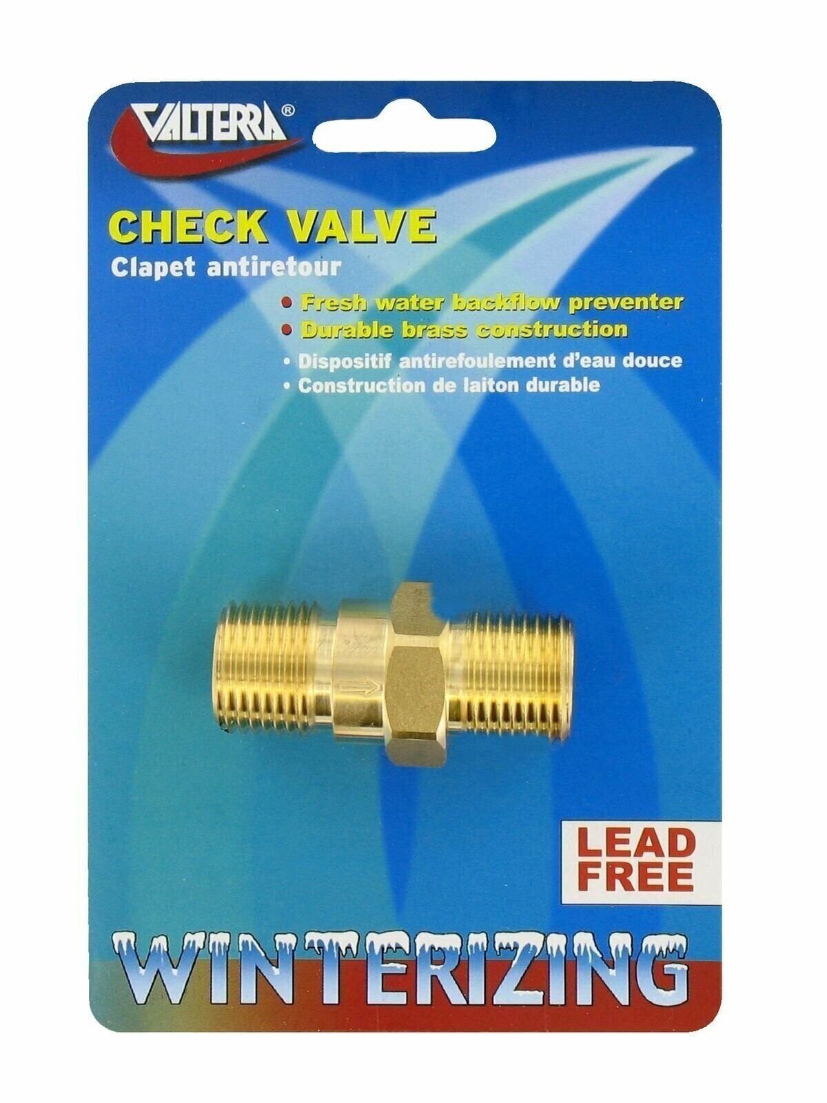 Valterra 1/2 Inch P23415LFVP Brass 1/2″ Check Valve x MPT (Carded)