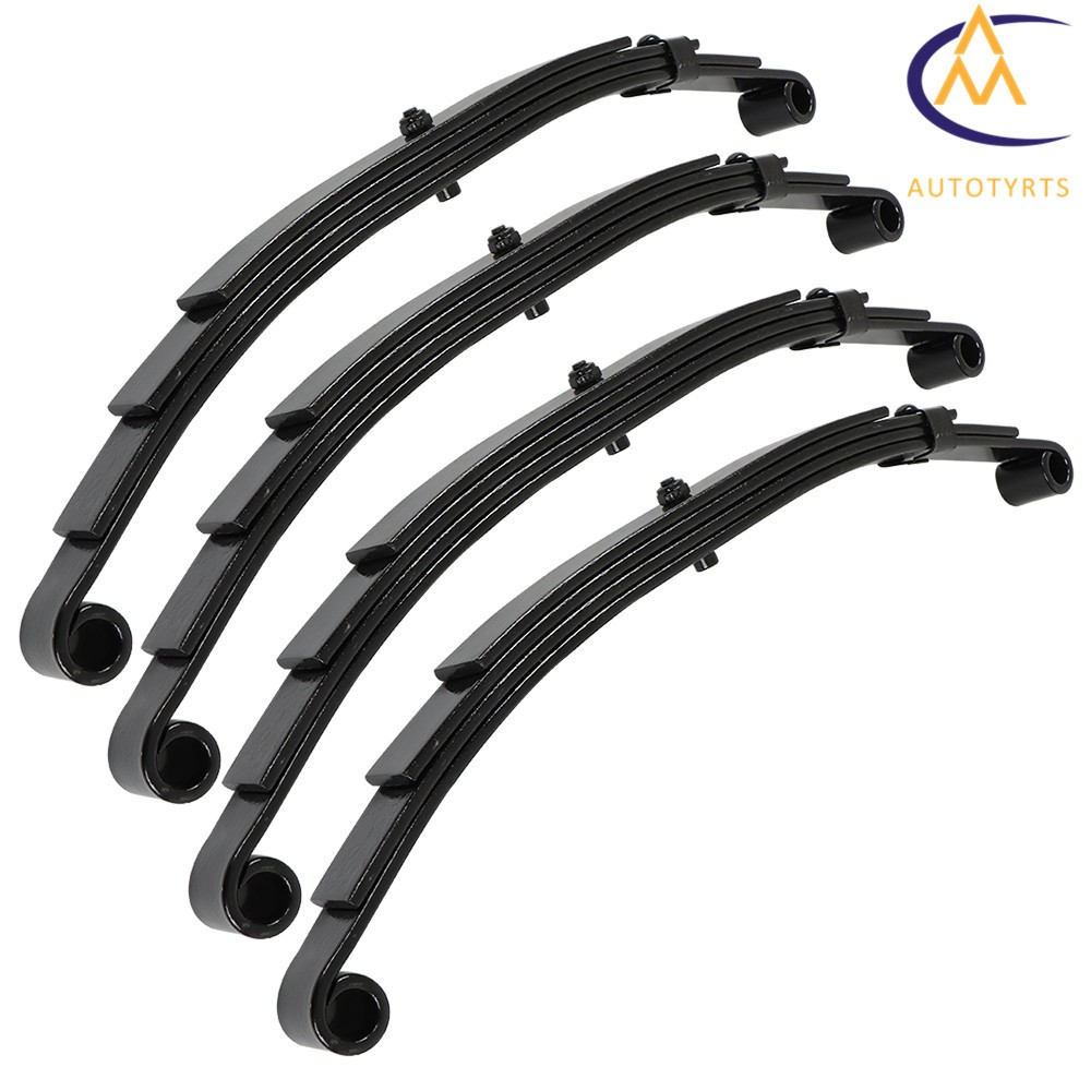 4 Sets Trailer Leaf Spring 4 Leaf Double Eye 2500 lbs Cap For 5000 lbs 5K Axle